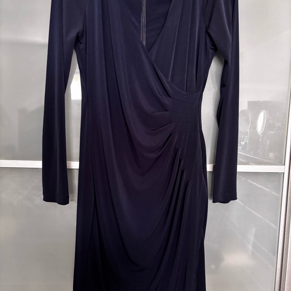 Elegant Calvin Klein Navy Long Sleeve Dress sz 8